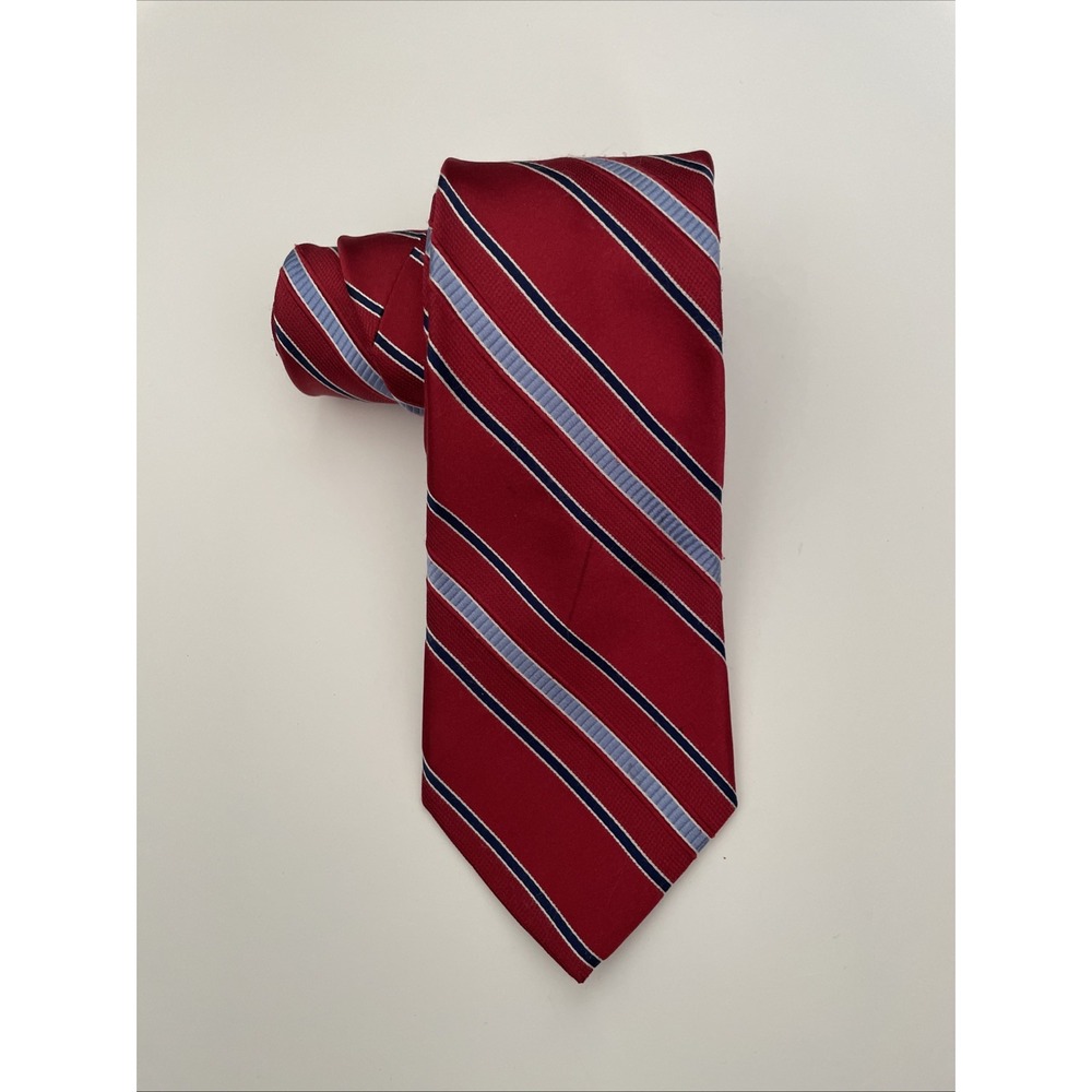 Michael Kors Men's NeckTie Dark Red‎ with Diagonal Blue 100% Silk 3.5"W x 58L